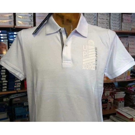 Polo uomo Papeete con logo stampato frontale e sul retro colletto