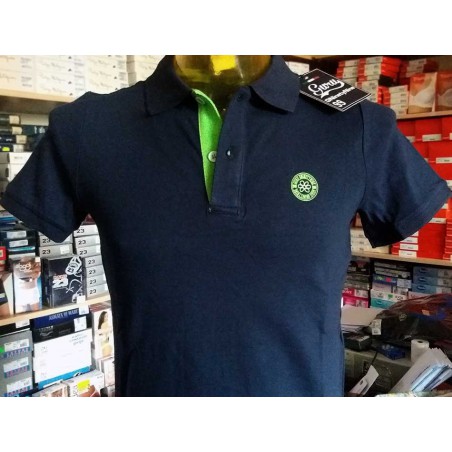 Polo uomo Guru in cotone con logo fluo frontale e stampato sul collo