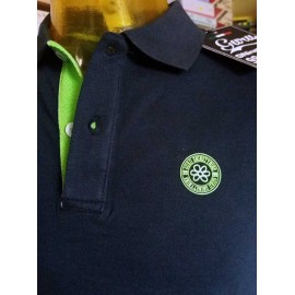 Polo uomo Guru in cotone con logo fluo frontale e stampato sul collo 2