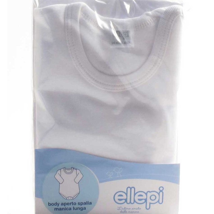 3 Body neonato bambino Ellepi in cotone felpato a manica lunga aperti in spalla