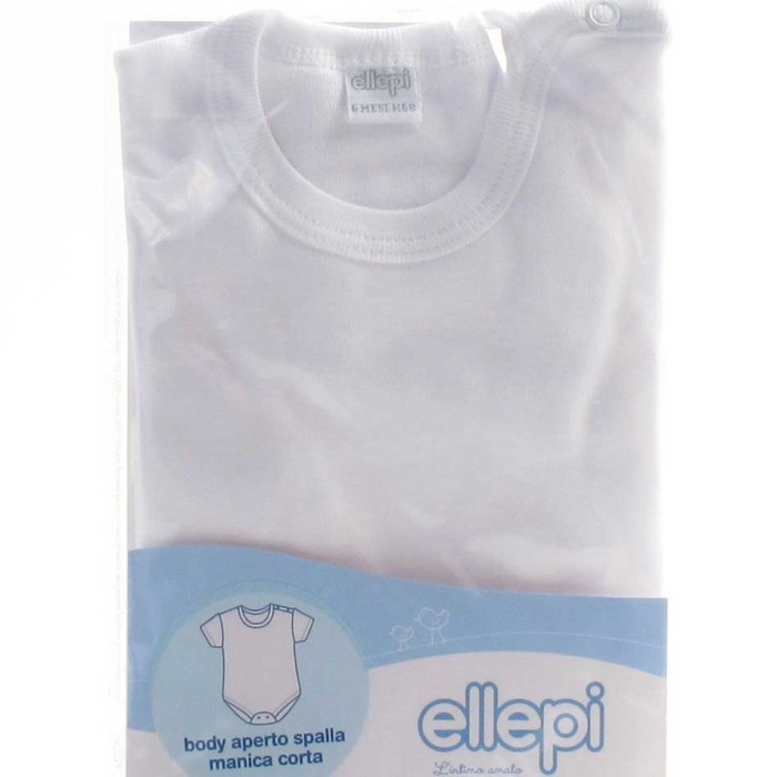3 Body neonato bambino Ellepi manica corta aperti in spalla in cotone garzato