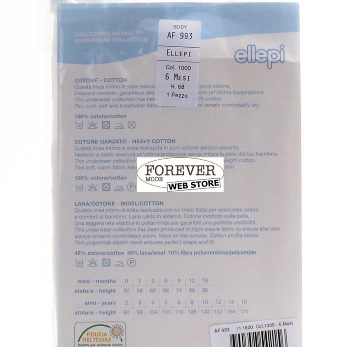 3 Body neonato bambino Ellepi manica corta aperti in spalla in cotone garzato
