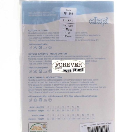 3 Body neonato bambino Ellepi manica corta aperti in spalla in cotone garzato