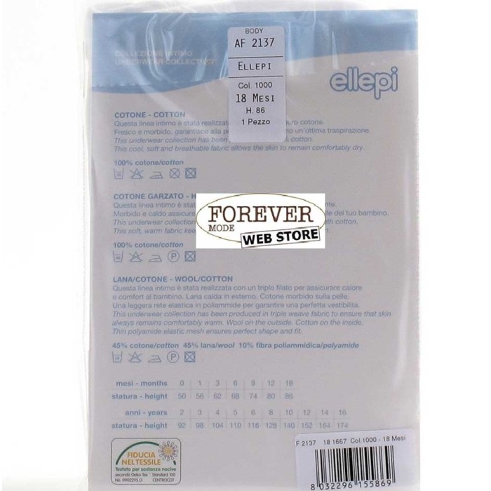 3 Body neonato bambino Ellepi manica corta aperto in spalla in cotone felpato invernale