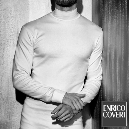 T-shirt uomo Coveri manica lunga a lupetto in cotone caldo felpato