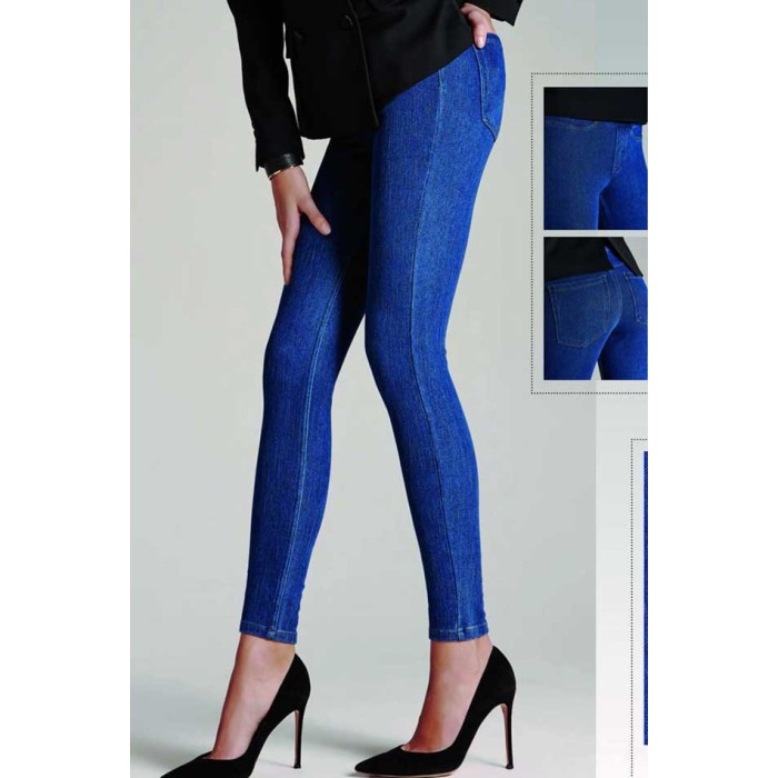 Leggings donna Matignon jeans in cotone con vere tasche dietro