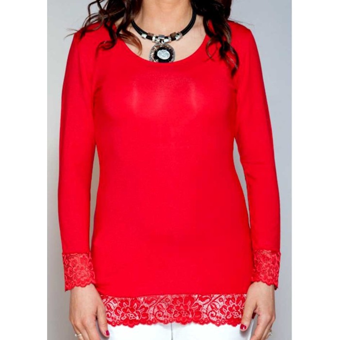 Maxi maglia donna Tramonte sottogiacca manica lunga in micromodal e pizzo