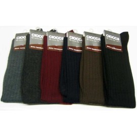 6 Paia di Calze uomo Ciocca corte peso medio in pura lana superwash a costa media 2
