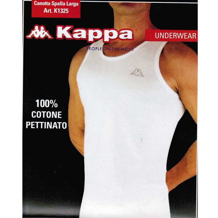 3 Canottiere uomo Kappa a spalla larga in cotone pettinato con logo