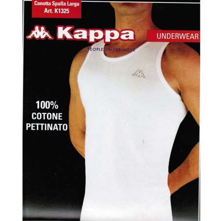 3 Canottiere uomo Kappa a spalla larga in cotone pettinato con logo
