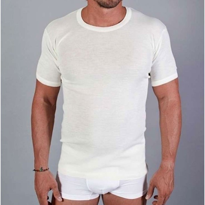 T-Shirt maglia uomo FDB manica corta a girocollo in caldo misto lana