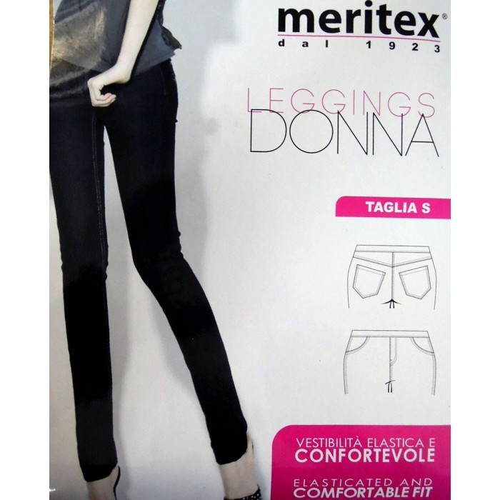 Leggings donna Meritex jeans in cotone confortevole con tasche dietro