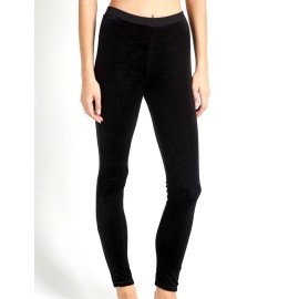 Leggings donna Pompea con velluto nero frontale e microfibra dietro 2