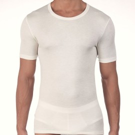 3 T-shirt uomo Map manica corta a girocollo con cotone dentro e calda lana fuori