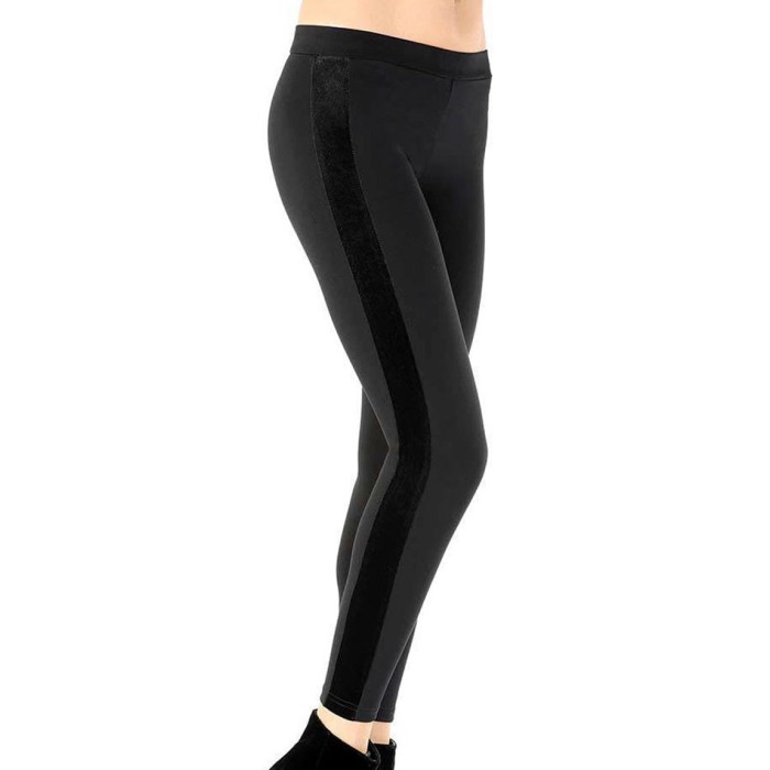 Leggings donna Meritex in cotone elasticizzato con velluto ai lati