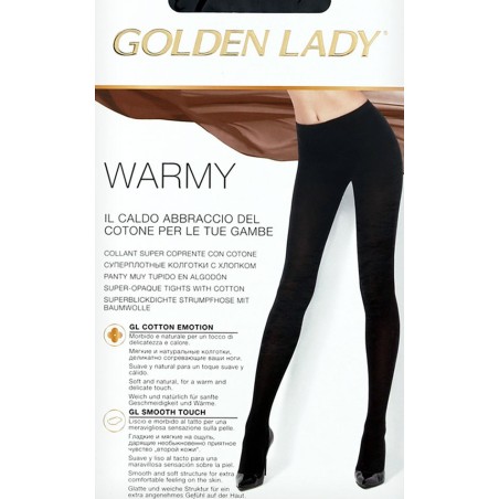 Collant donna Golden Lady Warmy super coprente con cotone e lycra