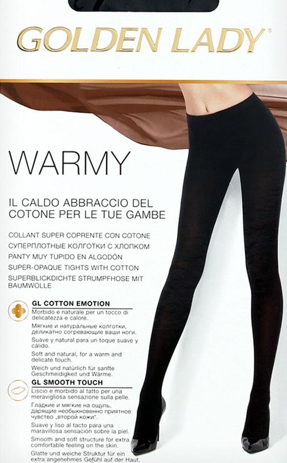 Collant donna Golden Lady Warmy super coprente con cotone e lycra