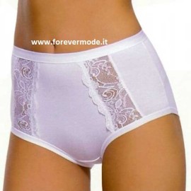 3 Slip culotte donna Jadea alte in cotone modal e pizzo con elastici tubolari