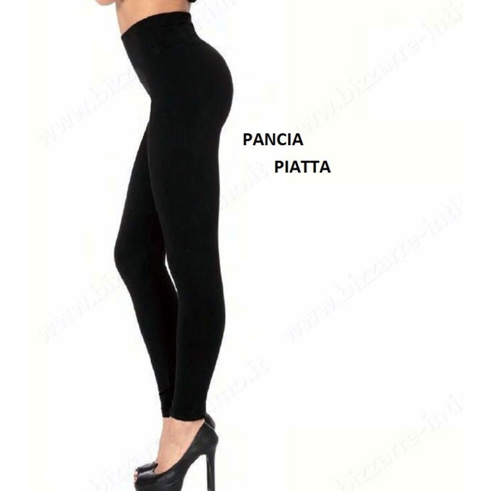 Leggings donna Gladys cotone elasticizzato con fascione pancia piatta