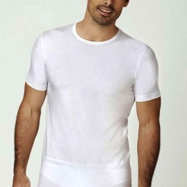 3 T-shirt uomo Nottingham manica corta a girocollo in cotone bi-elastico aderente