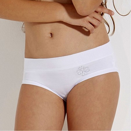 6 Slip culotte da bambina Emy in cotone con bordo ampio comfort