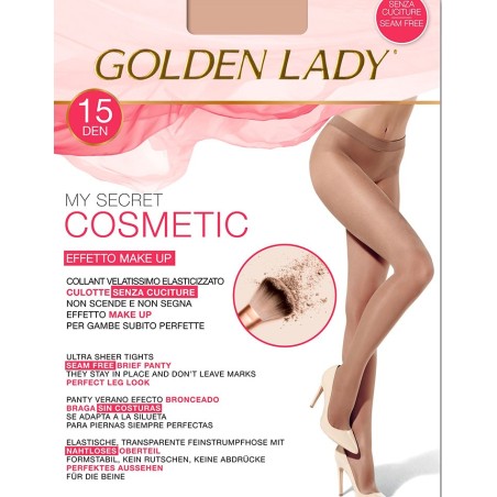 5 Paia Collant donna Golden Lady velatissime con culotte e gambe effetto Make Up