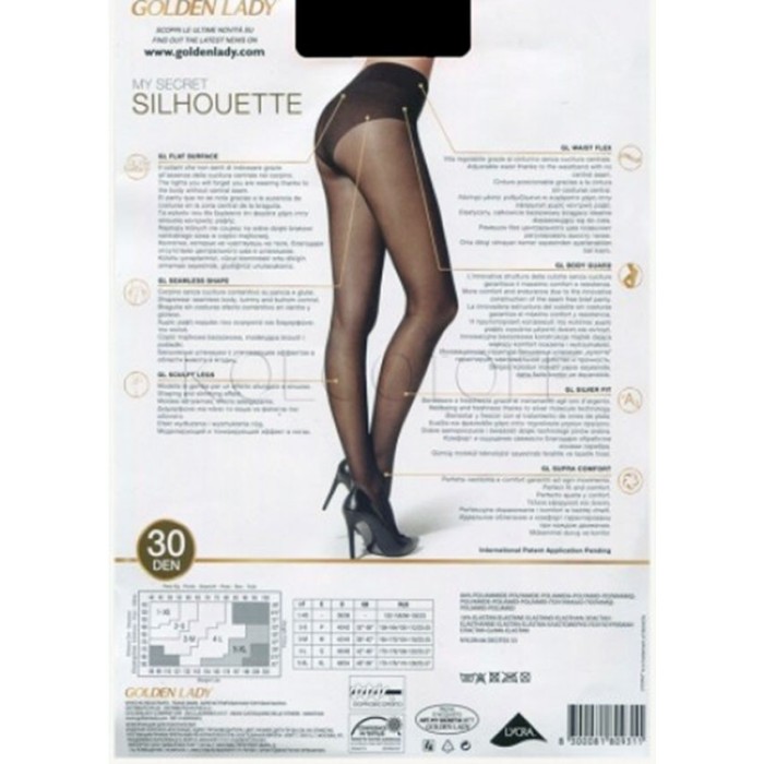 5 Paia Collant donna Golden Lady velatissime con culotte e gambe effetto Make Up