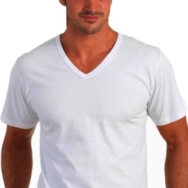 3 T-shirt maglie uomo Map manica corta con scollo V in fresco cotone
