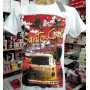 T-shirt uomo Capovolto in cotone fiammato taglio vivo con stampa furgone