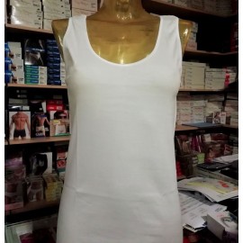 3 Canottiere donna Trevi spalla larga in cotone filo scozia con profilo in raso 2