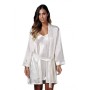 Kimono vestaglia donna Andra Lingerie corto in raso setificato a manica lunga