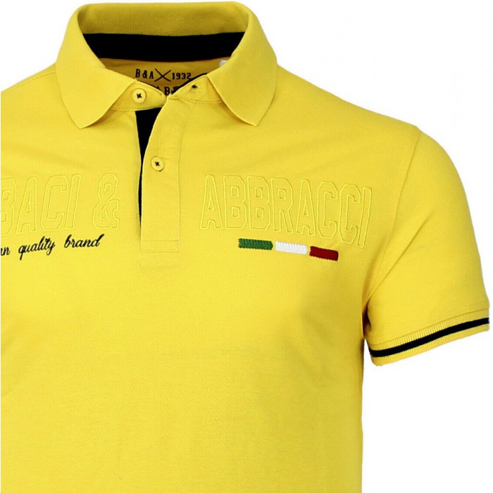 Polo uomo Baci & Abbracci con logo ricamato e stampa sul collo