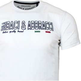 T-shirt uomo Baci & Abbracci manica corta girocollo con logo ricamato 2