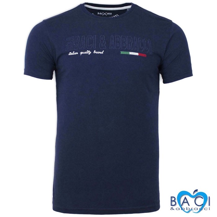 T-shirt uomo Baci & Abbracci manica corta girocollo con logo ricamato