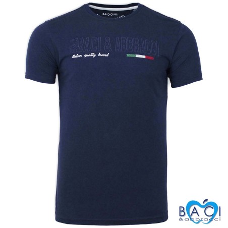 T-shirt uomo Baci & Abbracci manica corta girocollo con logo ricamato