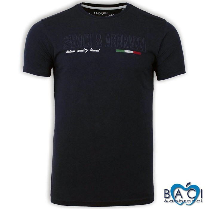 T-shirt uomo Baci & Abbracci manica corta girocollo con logo ricamato