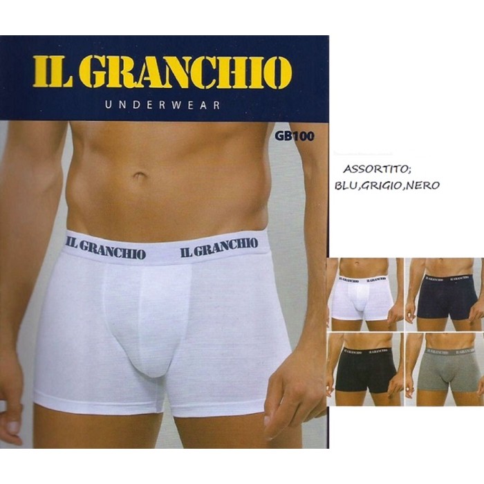 3 Boxer uomo Granchio in cotone elasticizzato con elastico esterno logo