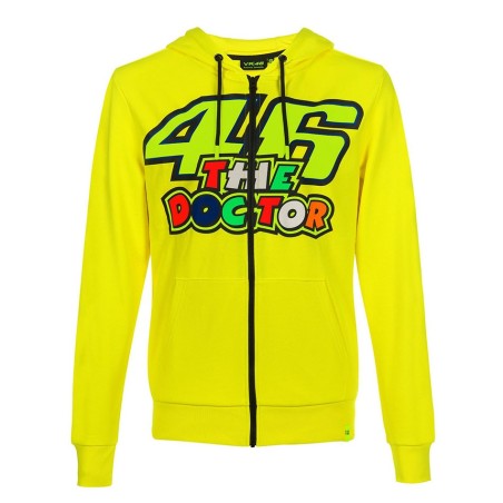 Felpa uomo VR46 Valentino Rossi The Doctor colour, tasche e cappuccio