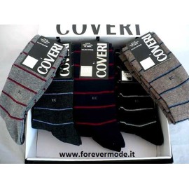 3 Paia Calze uomo Coveri corte in caldo cotone invernale rigato