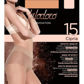 3 Collant da donna Filodoro Cipria 15 den velatissimi con culotte senza cuciture