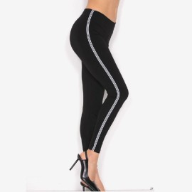 Leggings donna Rossoporpora in cotone elasticizzato con banda bianca