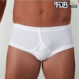 3 Slip uomo FDB anello alti in morbido cotone liscio con apertura frontale