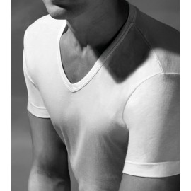 2 T-shirt uomo Ragno manica corta con scollo V in jersey di puro cotone