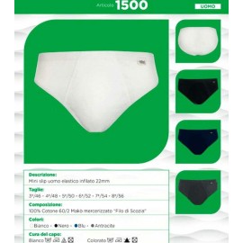 6 Slip uomo Ciellegi midi in filo scozia con elastico interno e logo 2
