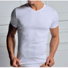 3 T-shirt uomo Navigare manica corta scollo V in caldo cotone felpato con logo