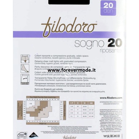 3 Collant donna Filodoro Sogno20 riposante compressione graduata