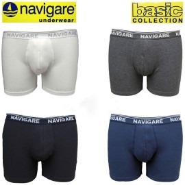 3 Boxer uomo Navigare cotone bi-elastico con elastico esterno loggato