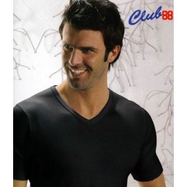 T-shirt uomo Club88 manica corta con scollo a V in caldo cotone felpato 2