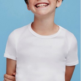 Maglia bambino Ellepi manica corta a girocollo in puro cotone aderente