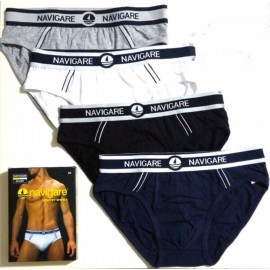 6 Slip uomo Navigare in cotone con bande elastico esterno logato